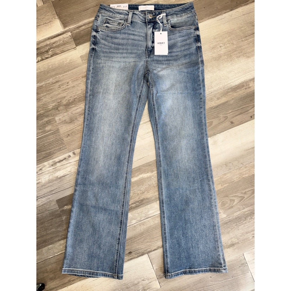 Vervet Miranda Bootcut Jeans Womens Blue Mid Rise Stretch Denim T6460 Size 28 A - Picture 2 of 8